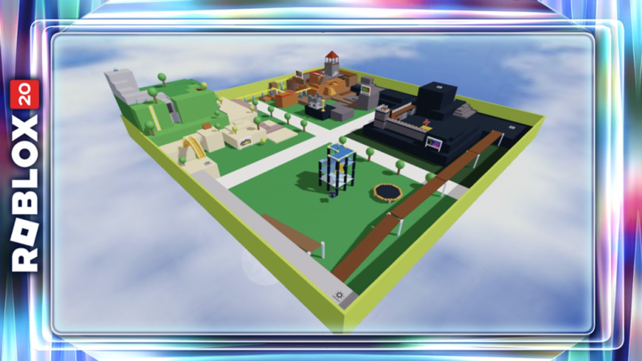 Roblox Crossroads BrickBattle arena with classic weapons and destructible terrain