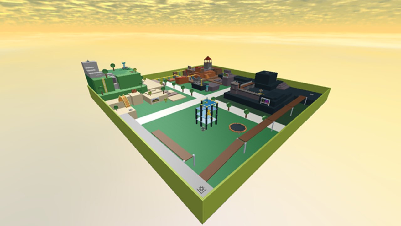 Classic Crossroads map overview showing castle, temple, den, and tower quarters